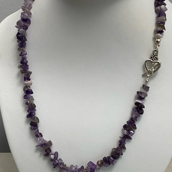 NEW AMETHYST Genuine crystal chip necklace (A) - Picture 3 of 7